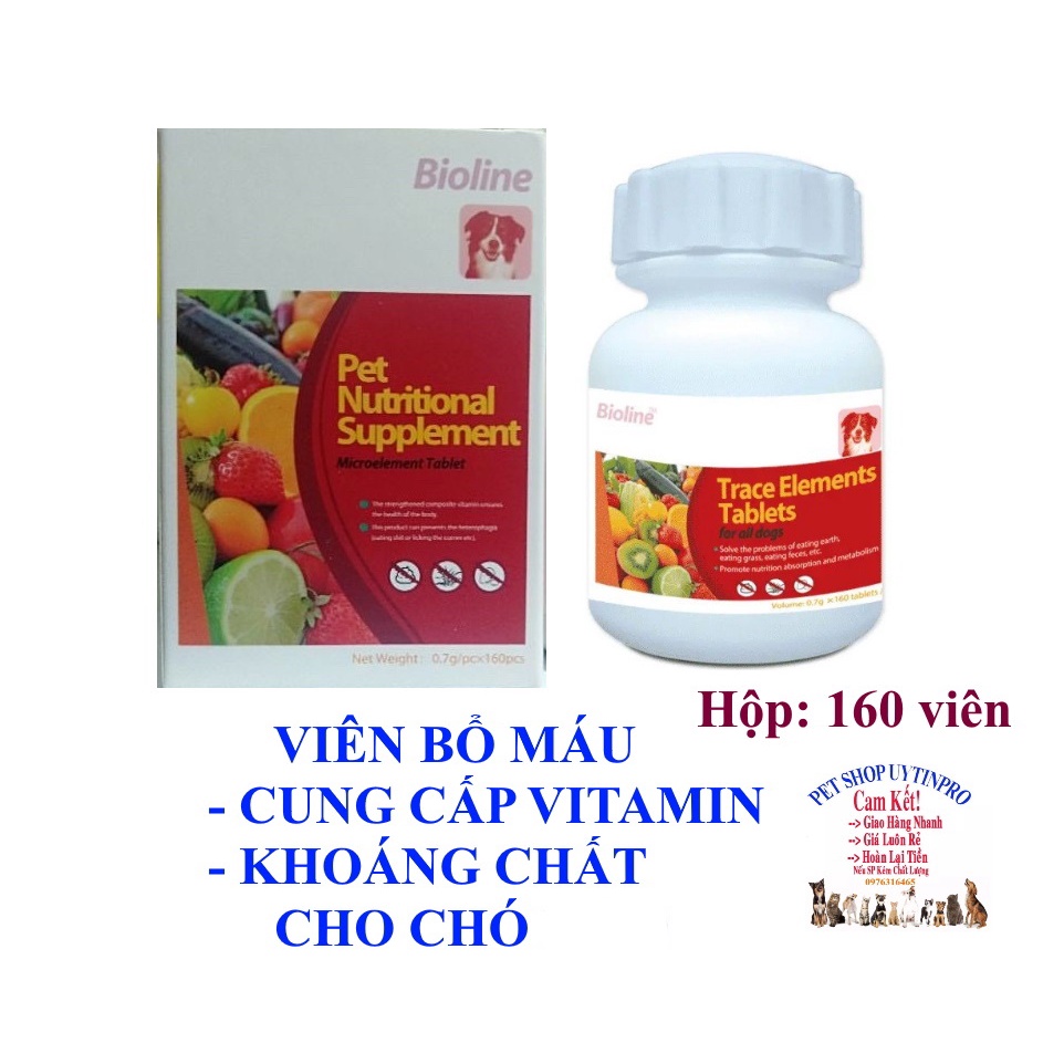 Viên bổ sung máu, Vitamin, Khoáng chất, Vi lượng cho Chó Bioline Pet ...