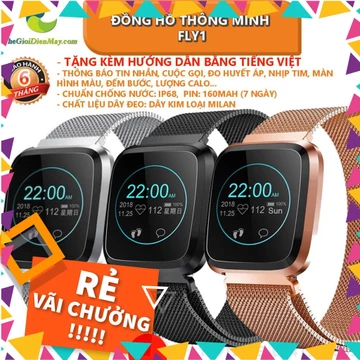 [SALE] Đồng hồ thông minh FLY1 nhận thông báo tin nhắn, cuộc gọi, đo huyết áp, nhịp tim, màn hình màu IPS 1 điểm chạm .