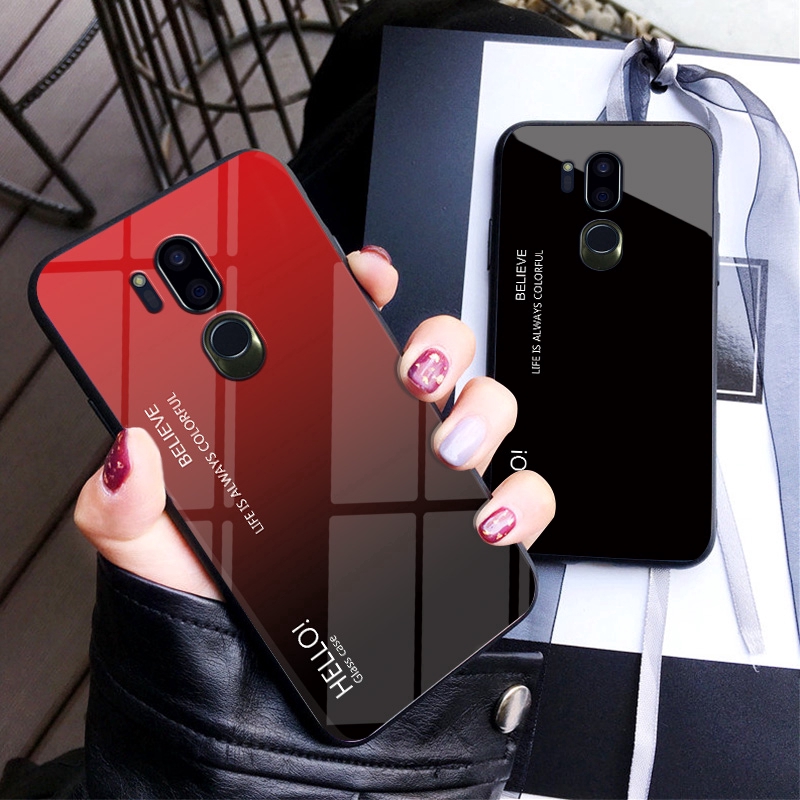 Ốp điện thoại tráng kính cường lực bóng thời trang cho for LG G7