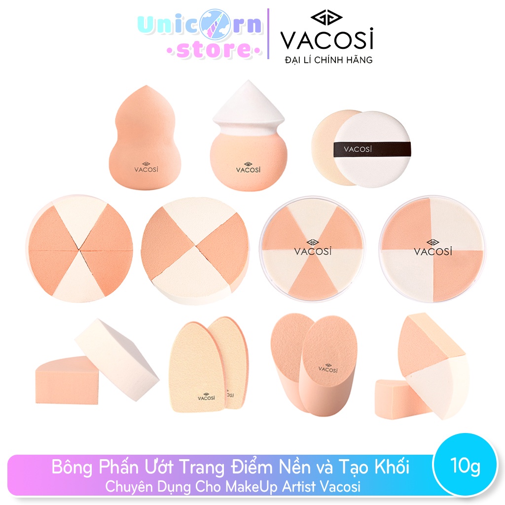 Bông Phấn Ướt Trang Điểm Nền và Tạo Khối Chuyên Dụng Cho MakeUp Artist Vacosi
