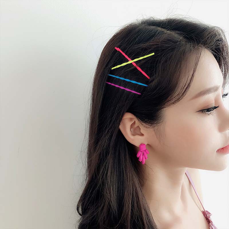 Sét 10 kẹp tăm cầu vồng nhiều màu, kẹp tóc hàn quốc siêu xinh