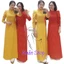 Áo dài truyền thống chấm bi tay phồng lụa hàn châu
