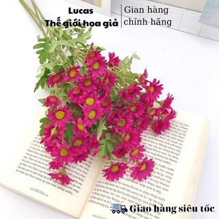 Combo 10 cành hoa giả - Hoa cúc họa mi Lucas 60cm trang trí bền, đẹp, thanh lịch, sang trọng, phụ kiện decor