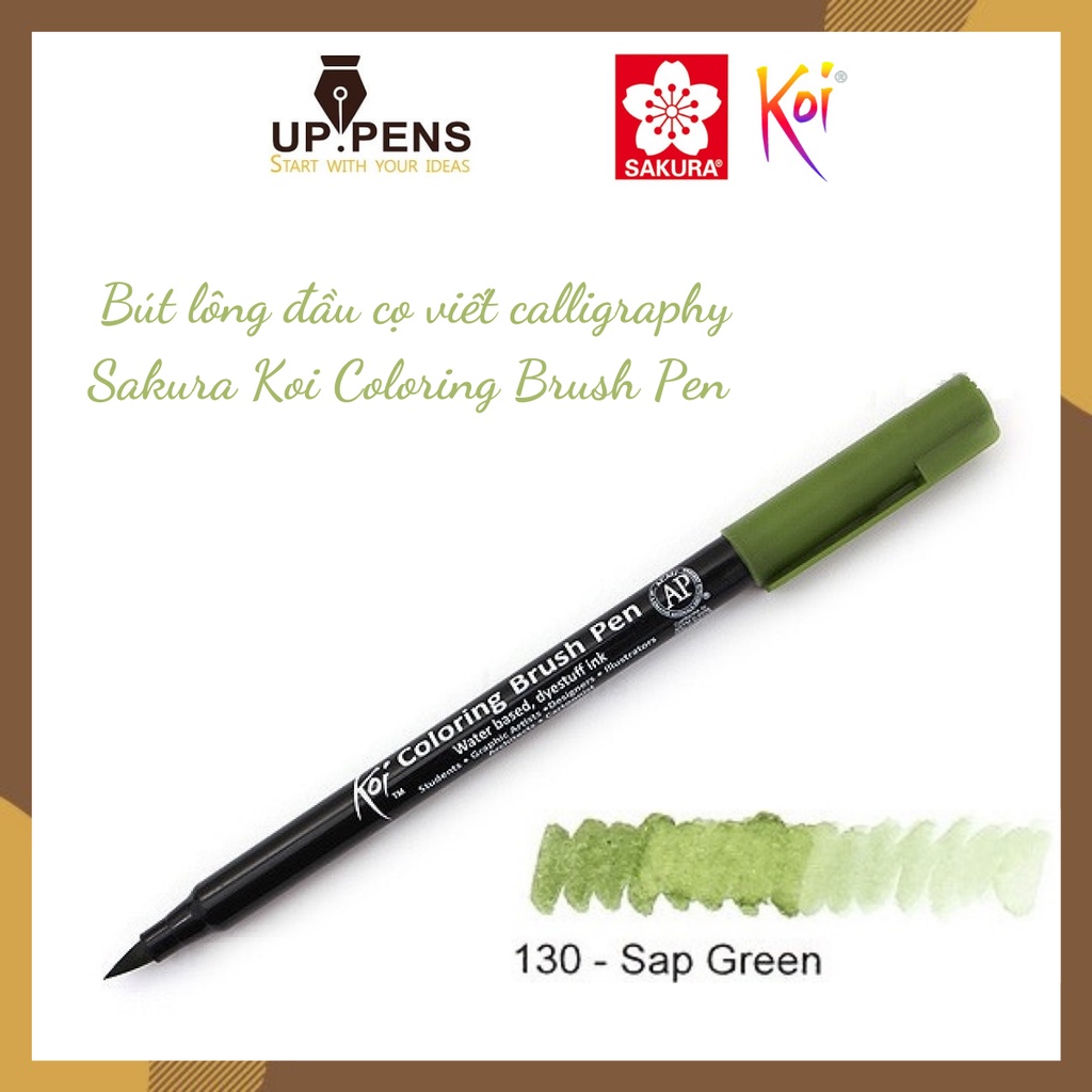 Bút lông đầu cọ viết calligraphy Sakura Koi Coloring Brush Pen Màu