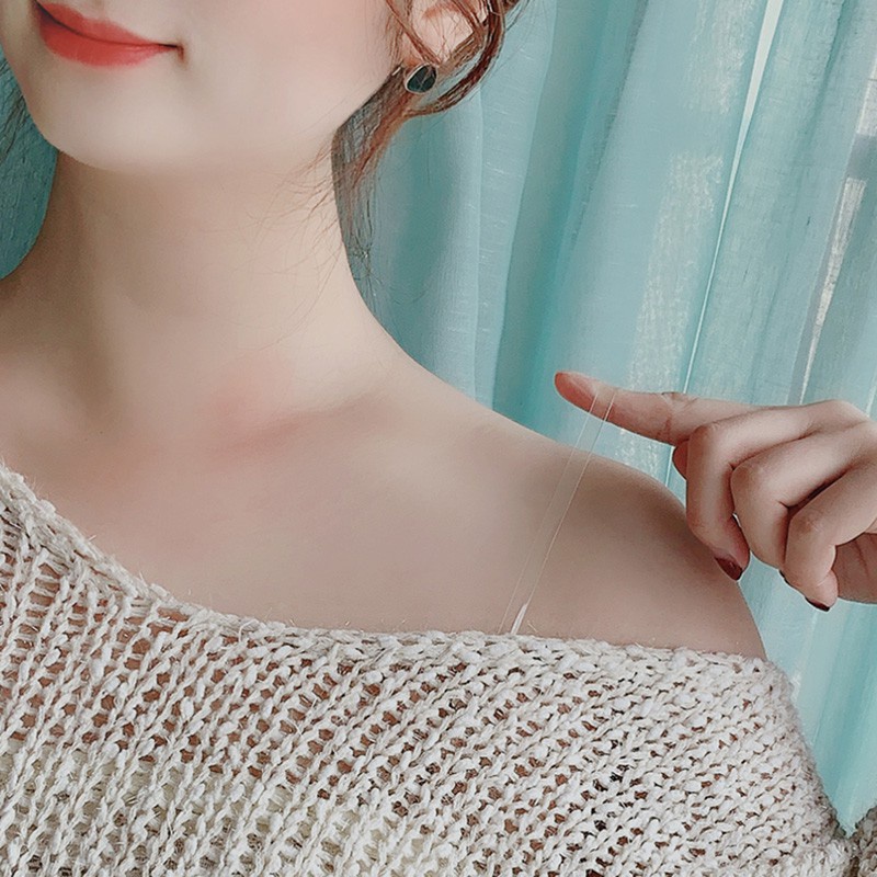 1 Cặp dây áo ngực trong suốt chống trượt có khóa thép hình trái tim dễ điều chỉnh