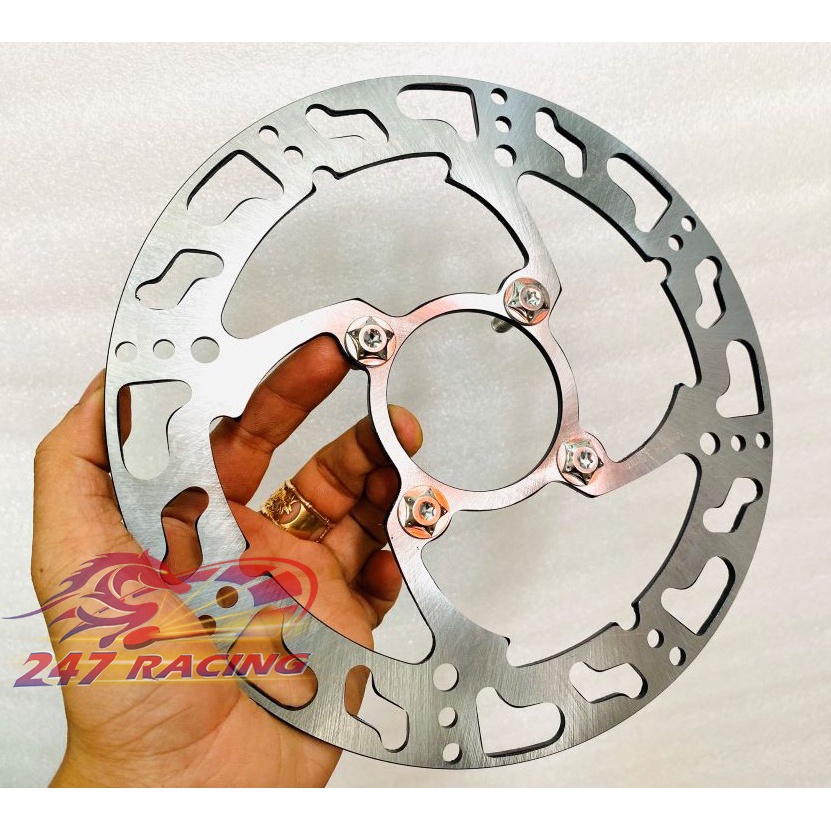 Đĩa thắng kiểu CNC phay 220 tặng kèm 4 Ốc Đĩa SALAYA 8li25 gắn xe máy Sirius,Wave,Ex135,Dream....