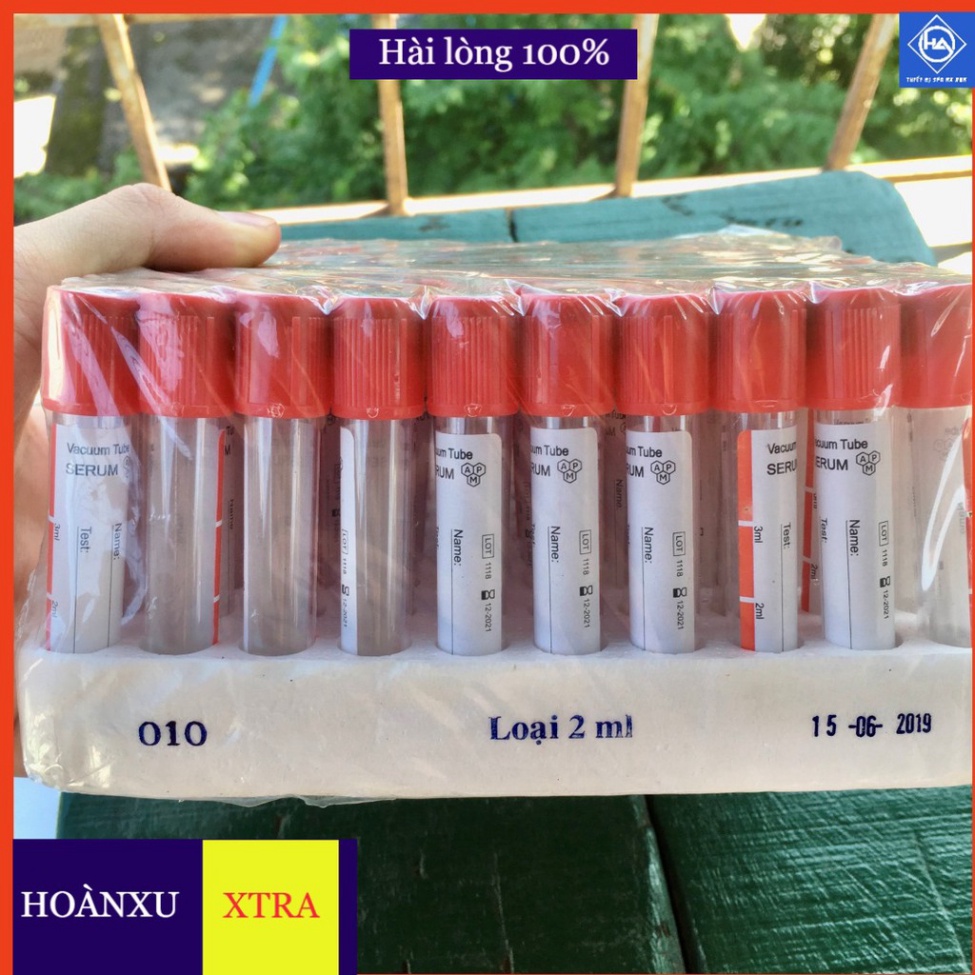 100 Ống nghiệm dùng cho PRP và PRF - không có chất chống đông (dung tích 4ml)