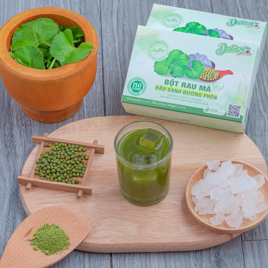 Bột rau má đậu xanh đường phèn DATINO hộp 10 gói x 15g | Shopee Việt Nam
