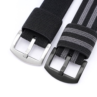 Dây Đeo Đồng Hồ Bằng Nylon Bện 18mm 20mm 22mm 24mm Tháo Gỡ Nhanh Có Khóa Kim Loại Màu Đen Dành Cho Nam Nữ
