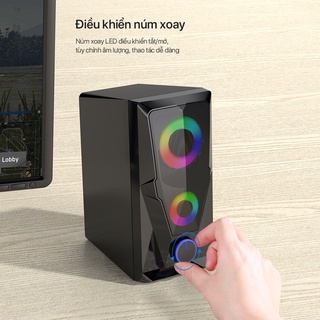 Loa máy vi tính mini ROBOT RS200 RS180 Hiệu Ứng Đèn LED - Âm Thanh Chất Lượng Cao