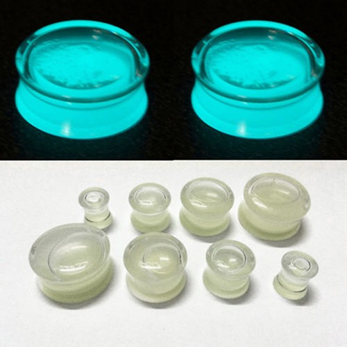Unisex Glow in the Dark Double loe Saddle Máy đo tai cắm xuyên cơ thể