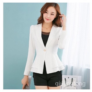 Quần áo nữ hàng có sẵn phong cách Hàn Quốc mới, dáng slim-fit dài tay màu trơn