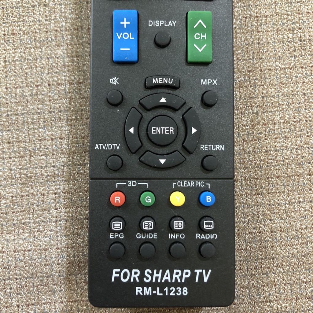 Điều khiển tivi SHARP TV RM-L1238 đa năng - Dùng được cho các tivi sharp hiện nay - Tặng kèm pin và bảo hành 3 tháng
