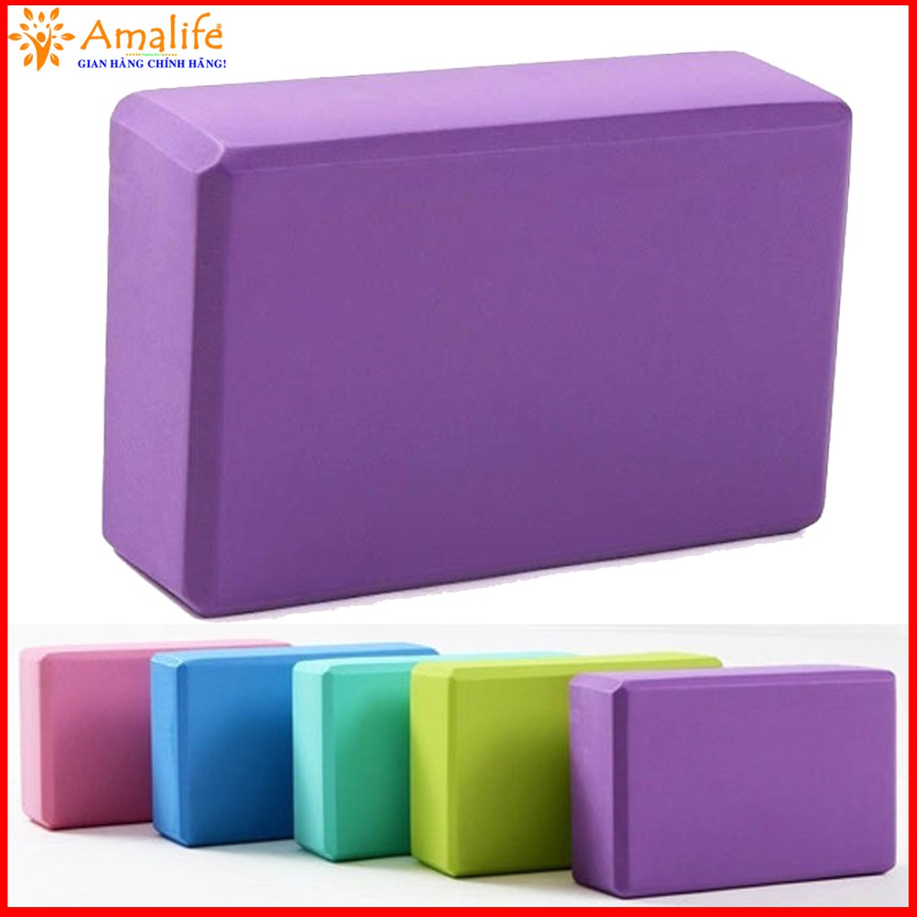 Ảnh Gối Tập Yoga Chọn Màu Chính Hãng Amalife Cao Cấp – Gạch Tập Yoga Loại Nặng 190gram 3