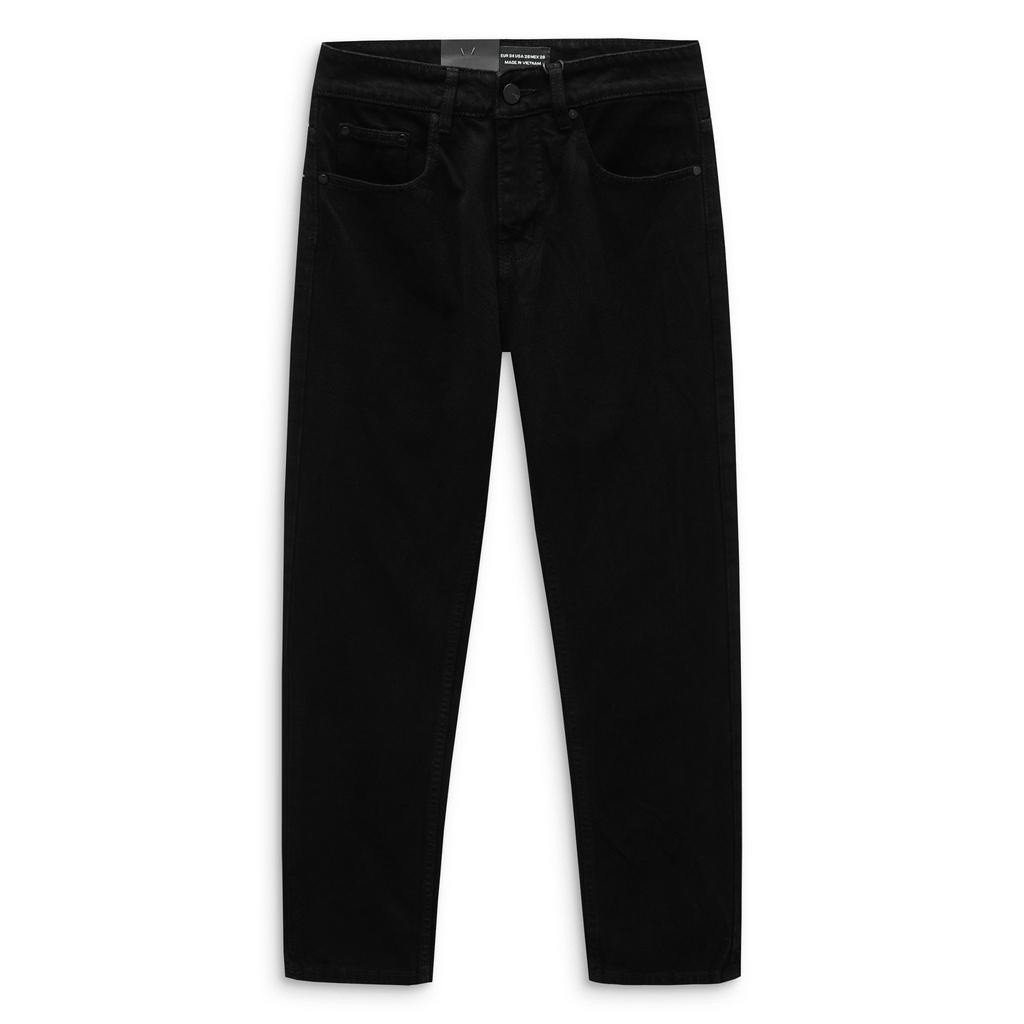 Quần jeans dài nam màu đen suông Heboz 016 chất vải denim cao cấp co giãn nhẹ - 00001506
