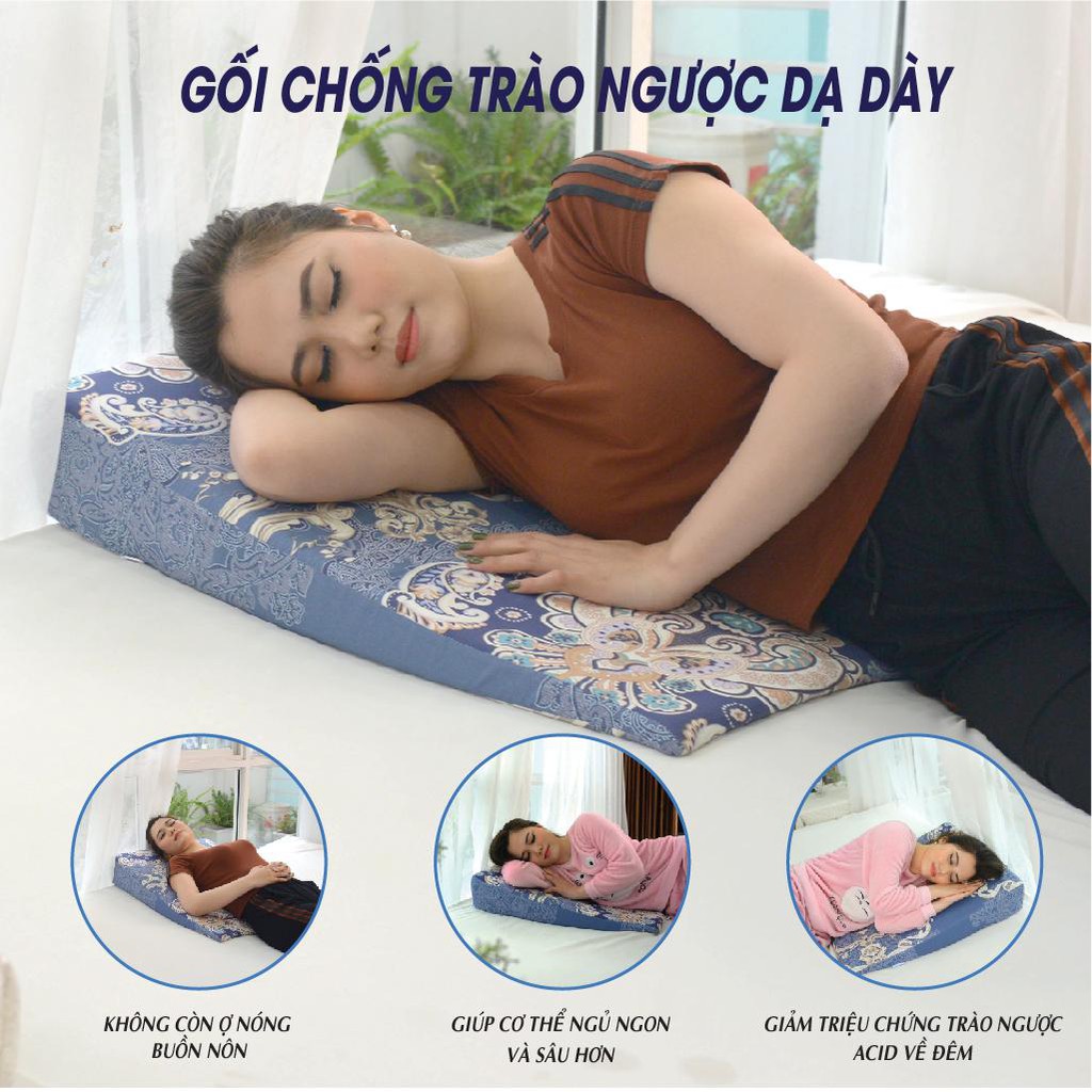 Ảnh Gối chống trào ngược YOROKOBI bo tròn đỉnh giúp giảm ợ chua, trào ngược, xoang chống ngáy 2