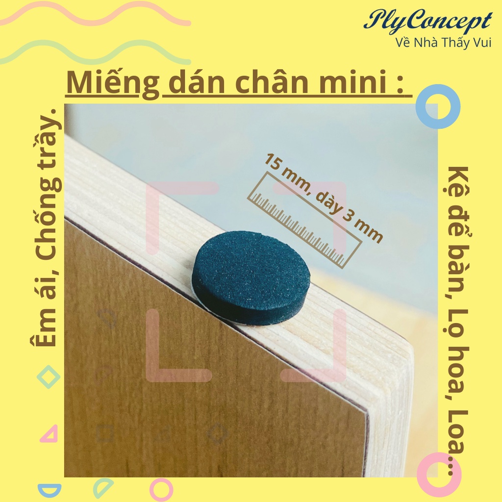 Mô tả Miếng dán chống trầy xước Mini, miếng lót kê chân ghế, kệ, loa máy tính, vật dụng gia đình. - 1