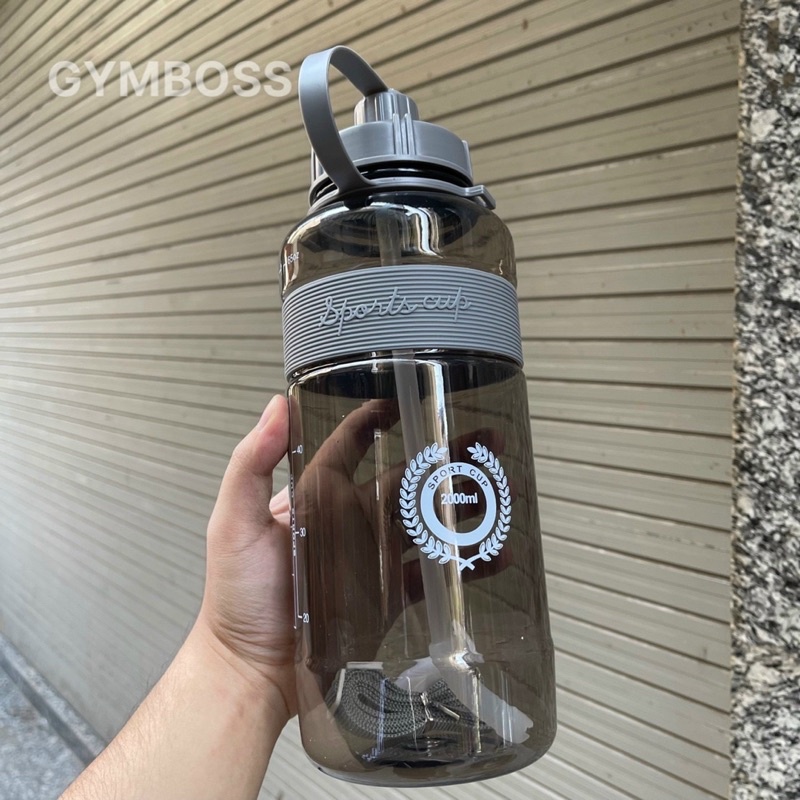 Bình Đựng Nước Thể Thao Sport Cup Dung Tích 1000ml,1500ml,2000ml,Có Ống Hút,Dây Đeo Tiện lợi