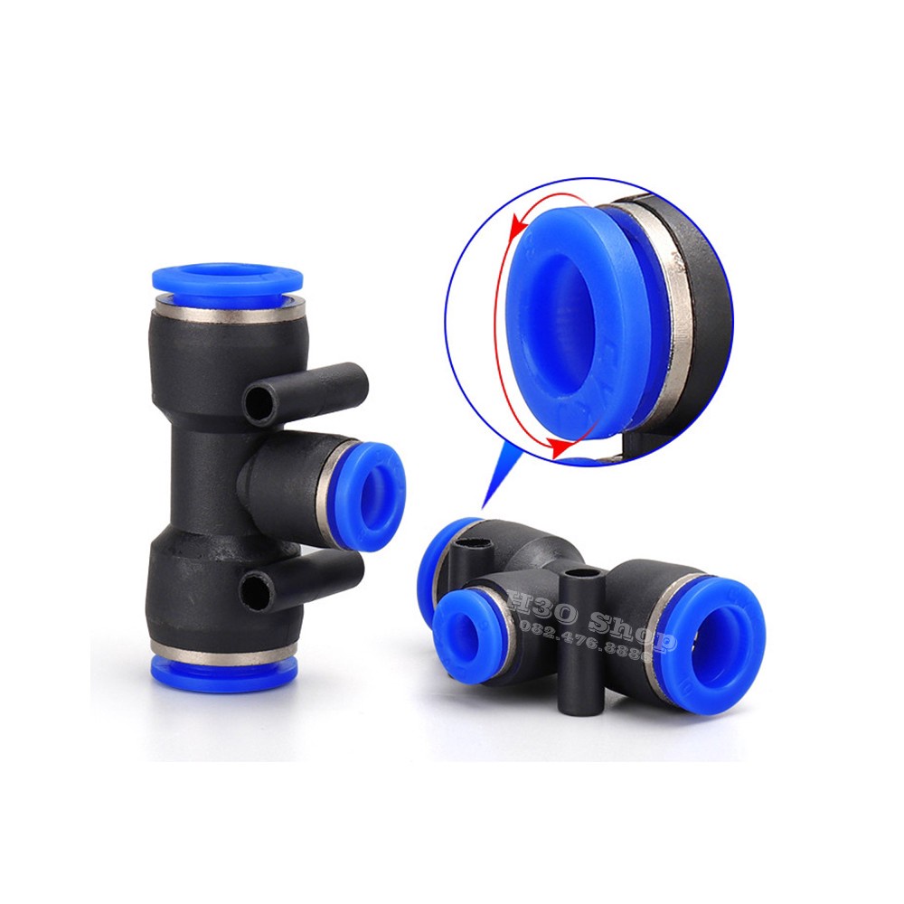 Khớp T Nối nhanh ống phun sương PE/Ldpe 8mm