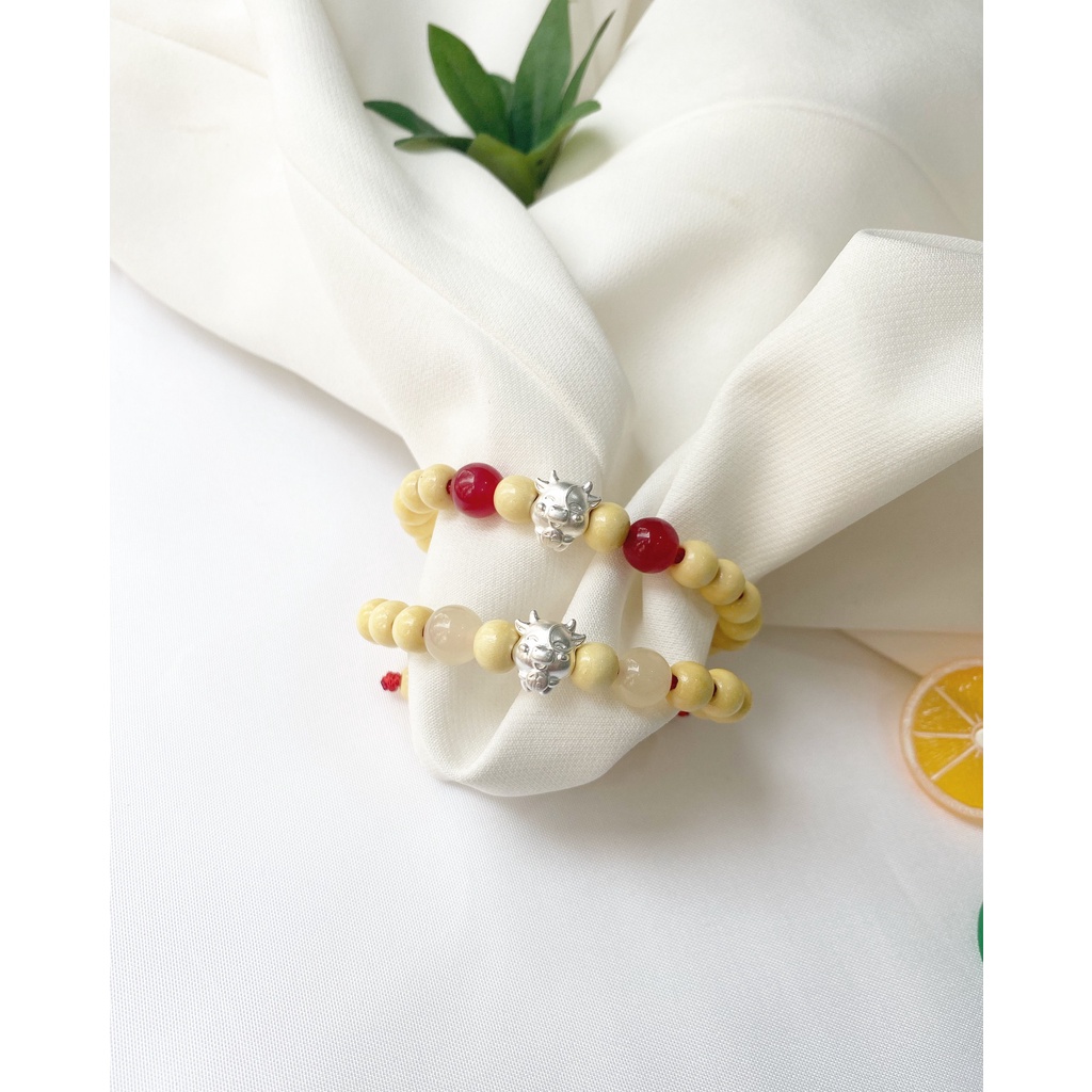 Ảnh Vòng dâu mix charm con giáp cho bé yêu Dế Bạc 2