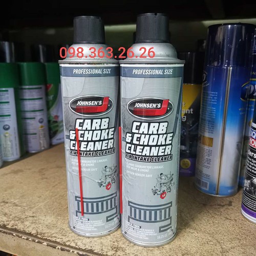 Chai súc rửa, vệ sinh bình xăng con Johnsen’s Carb Cleaner 461gr