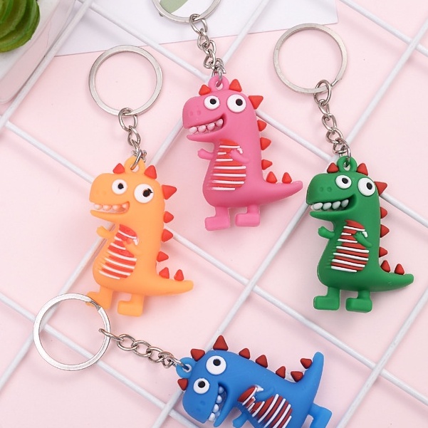 3 Móc Khóa Khủng Long Hạnh Phúc 3.8*5Cm
