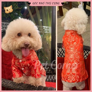 [HOT] Quần áo Tết cho chó mèo, áo dài vải gấm cho thú cưng 💖