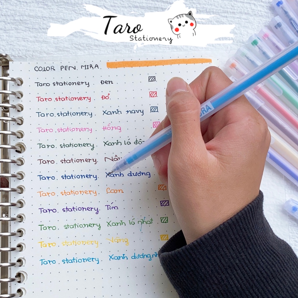 Set 12 bút gel nhiều màu Take Note từ vựng tiện dụng Taro Stationery ...