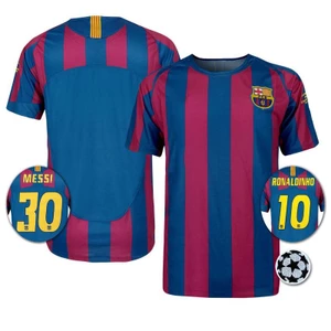 SY3 2005-06 Barcelona Retro Sân Nhà Jersey Áo Bóng Đá Ronaldinho Messi Thể Thao Hàng Đầu Unisex Phiên Bản Cầu Thủ YS3