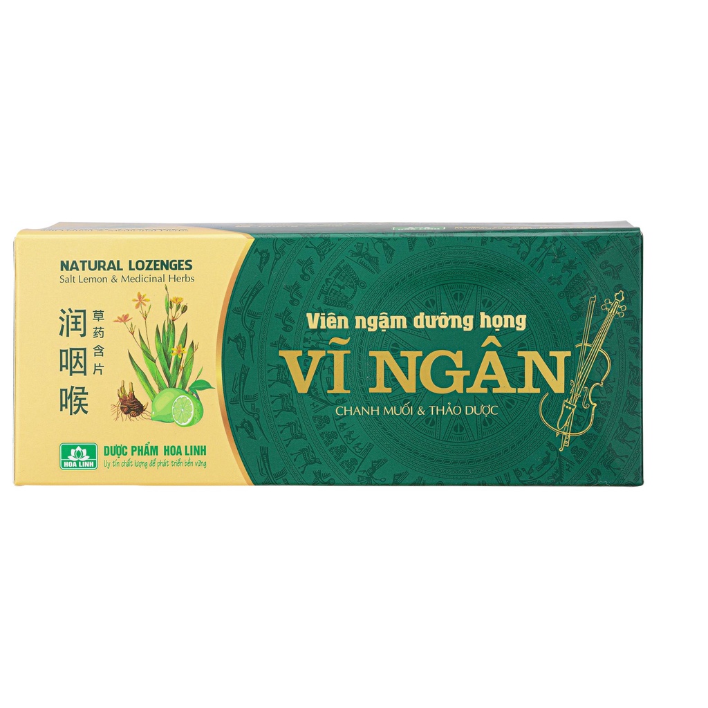 Ảnh Viên ngậm dưỡng họng Vĩ Ngân hộp 100 viên viên dưỡng họ, giảm đau họng, ngứa rát Global Pharma 3
