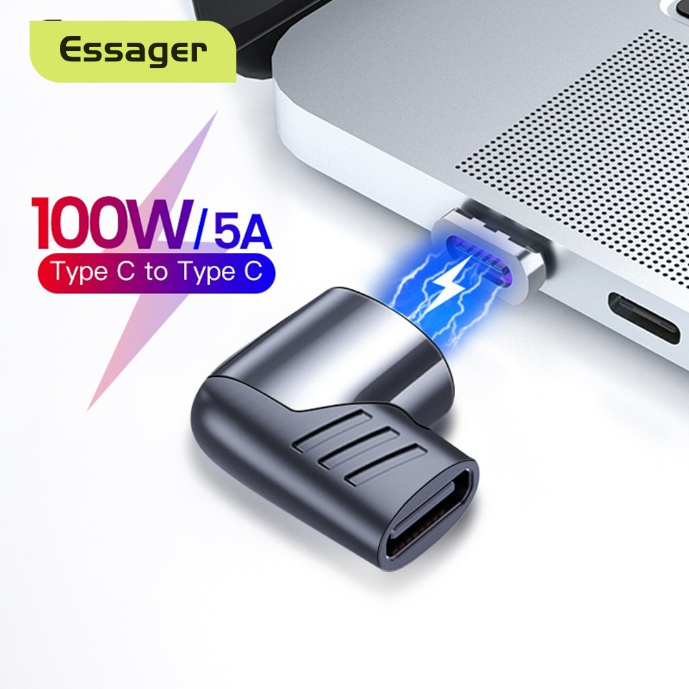Đầu chuyển đổi nam châm ESSAGER Usb Type C sang cổng Usb C 100W thích hợp cho Macbook Pro Huawei
