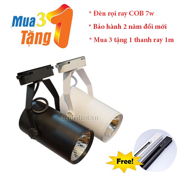Đèn rọi - bộ đèn led rọi ray COB 7w | Shopee Việt Nam
