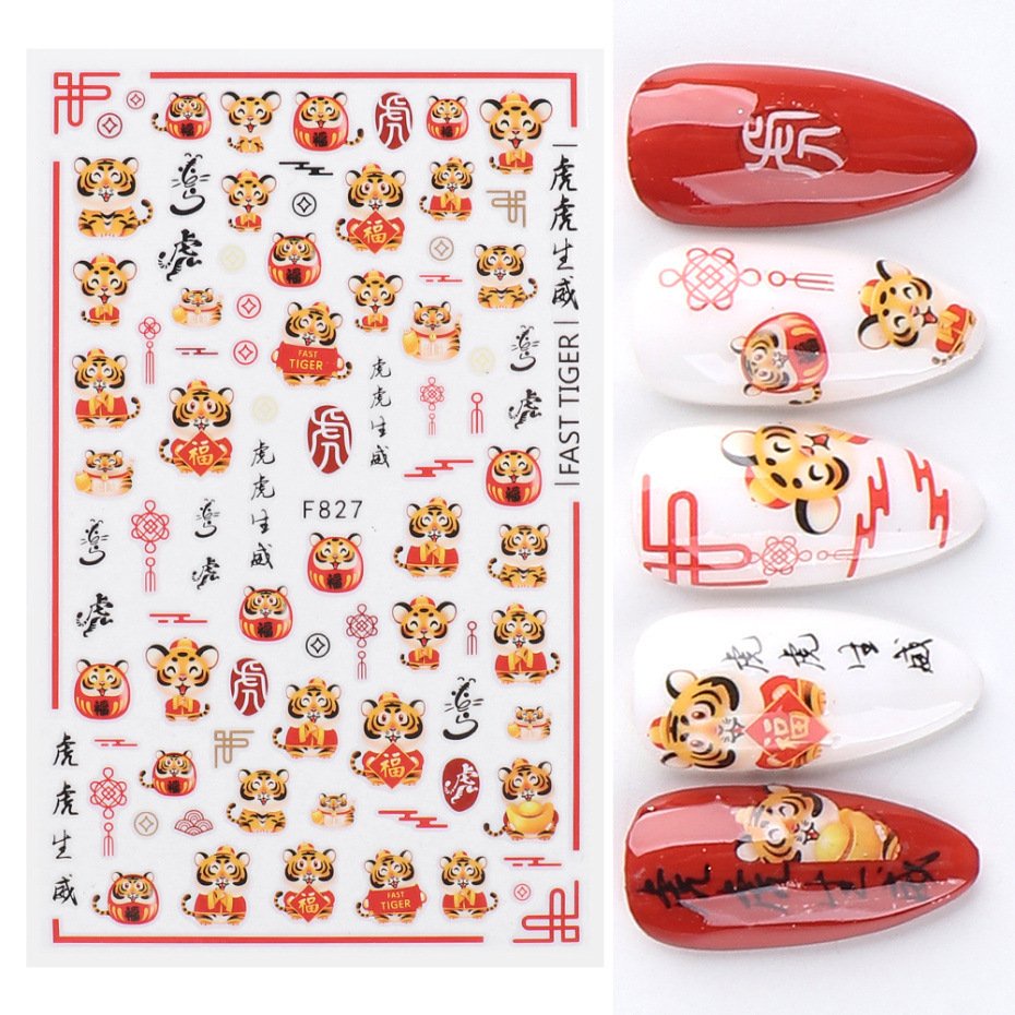 Sticker Mẫu Bé Hổ 2022 | Hình Dán Móng Tay | Shopee Việt Nam