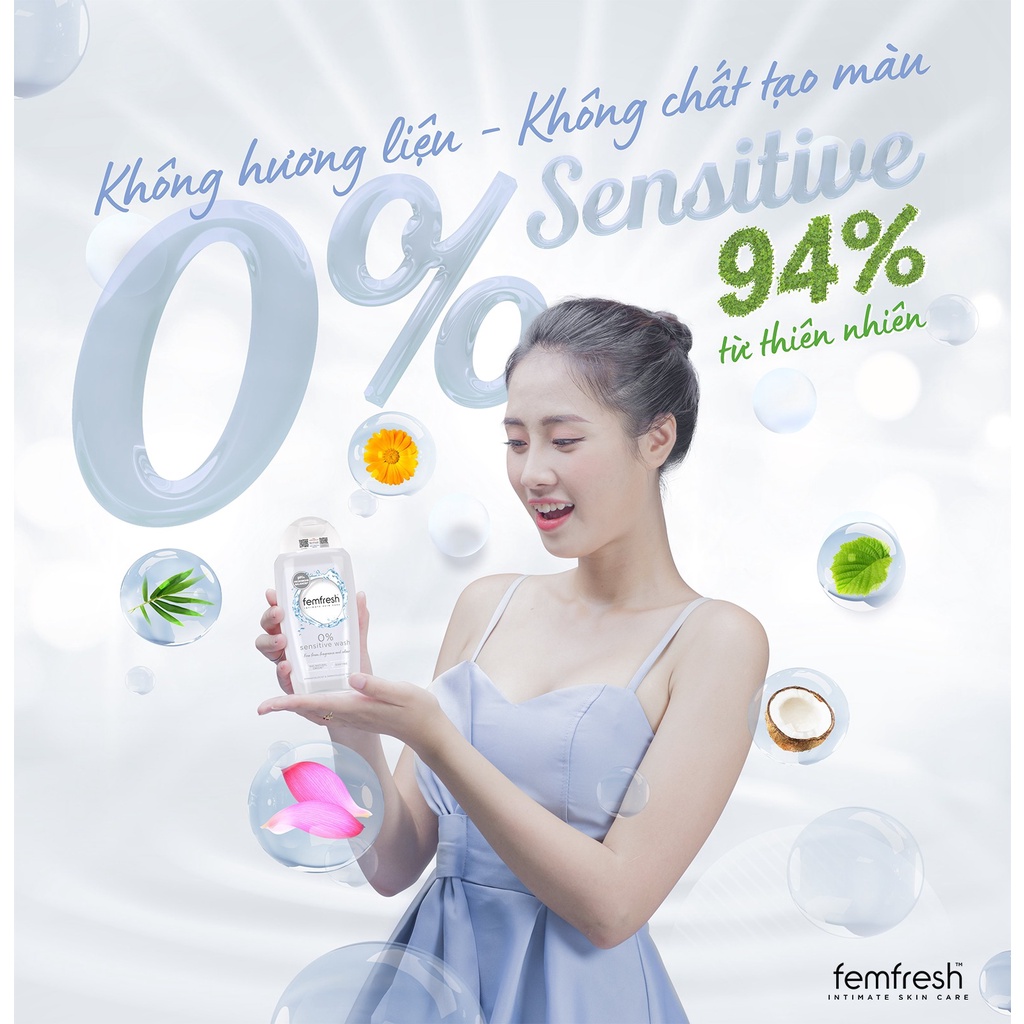Ảnh Dung dịch vệ sinh phụ nữ cao cấp cho da nhạy cảm Femfresh 0% Sensitive Intimate Wash - sản phẩm dành cho bà bầu 250ml 4