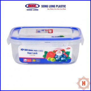 Song Long Plastic Bộ 3 hộp 4 khóa 2508 đựng bảo quản thực phẩm 1150ml, 620ml, 250ml nhựa cao cấp