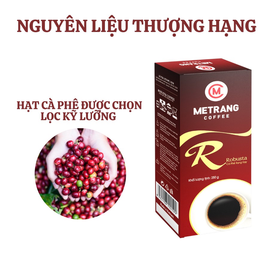 Ảnh Cà phê Robusta (R) cafe rang xay pha phin nguyên chất - Mê Trang Hộp 250g hút chân không 3