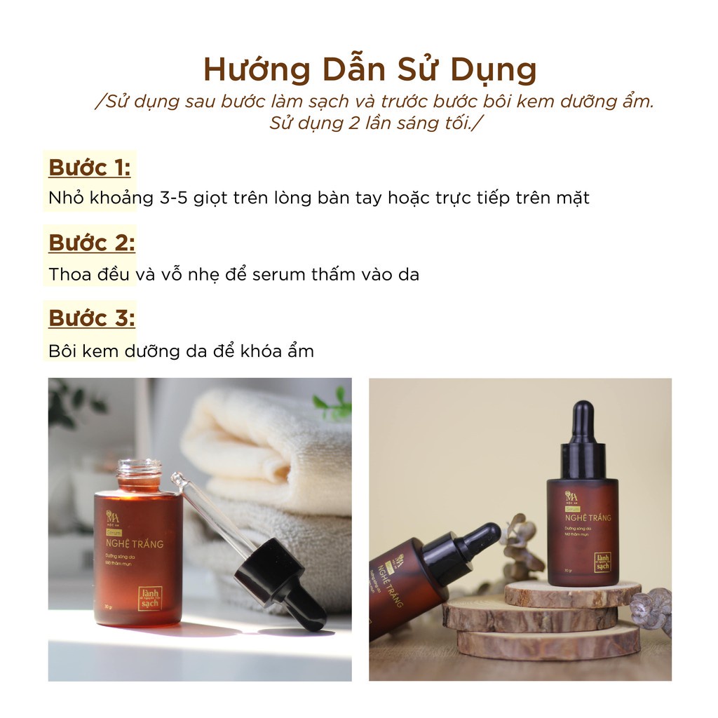 Mô tả Serum Dưỡng Da Mộc An Nghệ Trắng Cấp Ẩm Sâu, Giảm Mụn Mờ Thâm Nám Chăm Sóc Làn Da Trắng Mịn 30g - 6