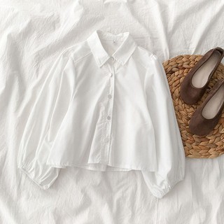 Áo Sơ Mi Tay Phồng Phong Cách Hàn Quốc baju baju wanita Lenan panjang