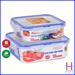 Bộ 2 hộp đựng đồ đông 2241 - hộp đựng thực phẩm 4 khóa Song Long cao cấp { H }