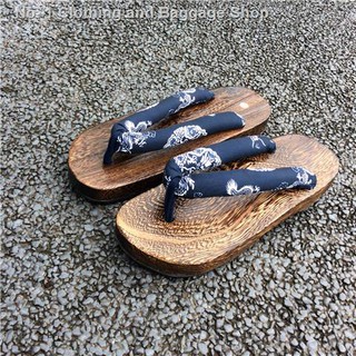 Dép Xỏ Ngón Đế Bằng Thời Trang Dành Cho Nữ♕❍✕Tung Dép Xỏ Ngón Đế Phẳng Xương Cá Vuông Bằng Gỗ Phong Cách Nhật Bản Cho Nam