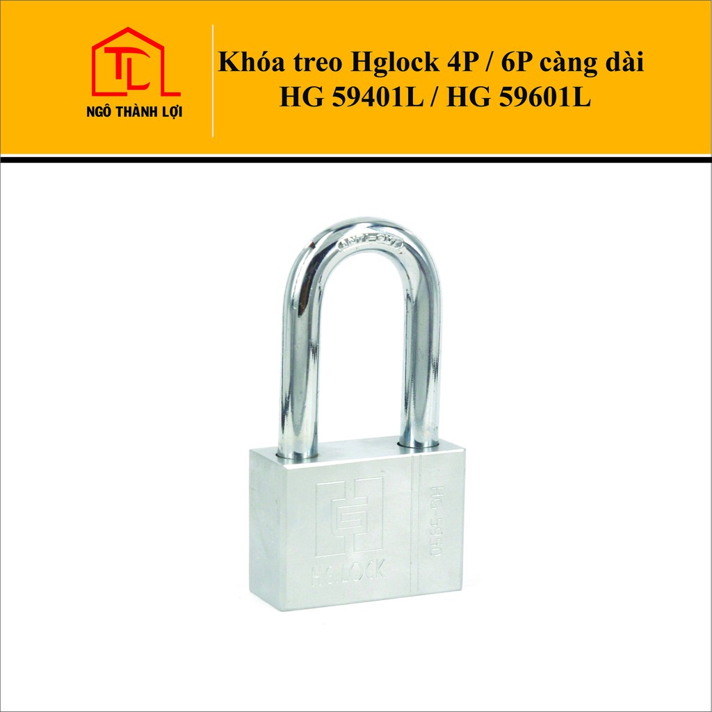 Ổ khóa treo Hglock càng dài HG 59401L - 4P/HG 59601L - 6P chống cắt ...