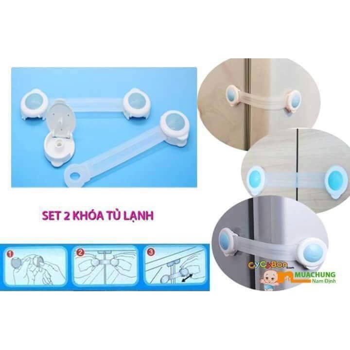 Dụng cụ khóa tủ lạnh, ngăn kéo chống mở an toàn cho bé