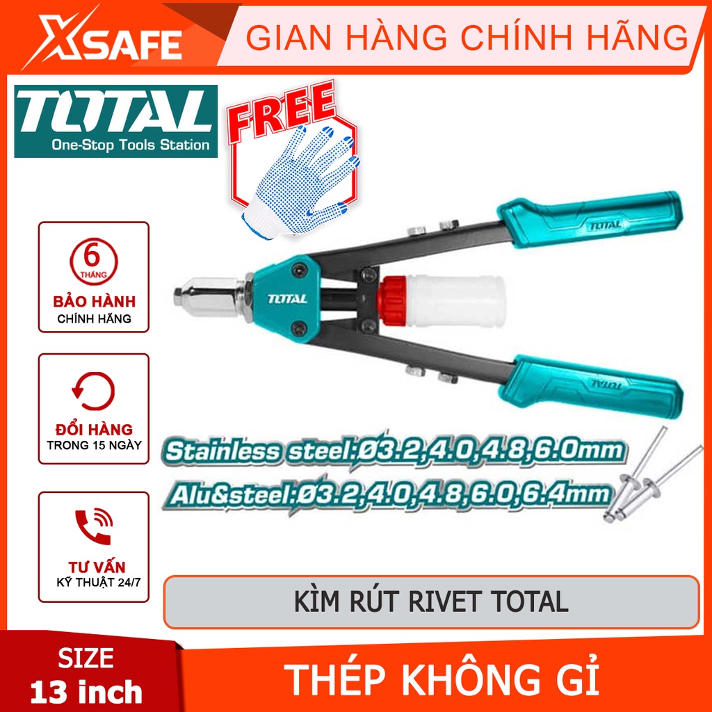 Kìm rút rivet TOTAL THT32131 Kềm rút đinh tán size 13, chất liệu tay ...