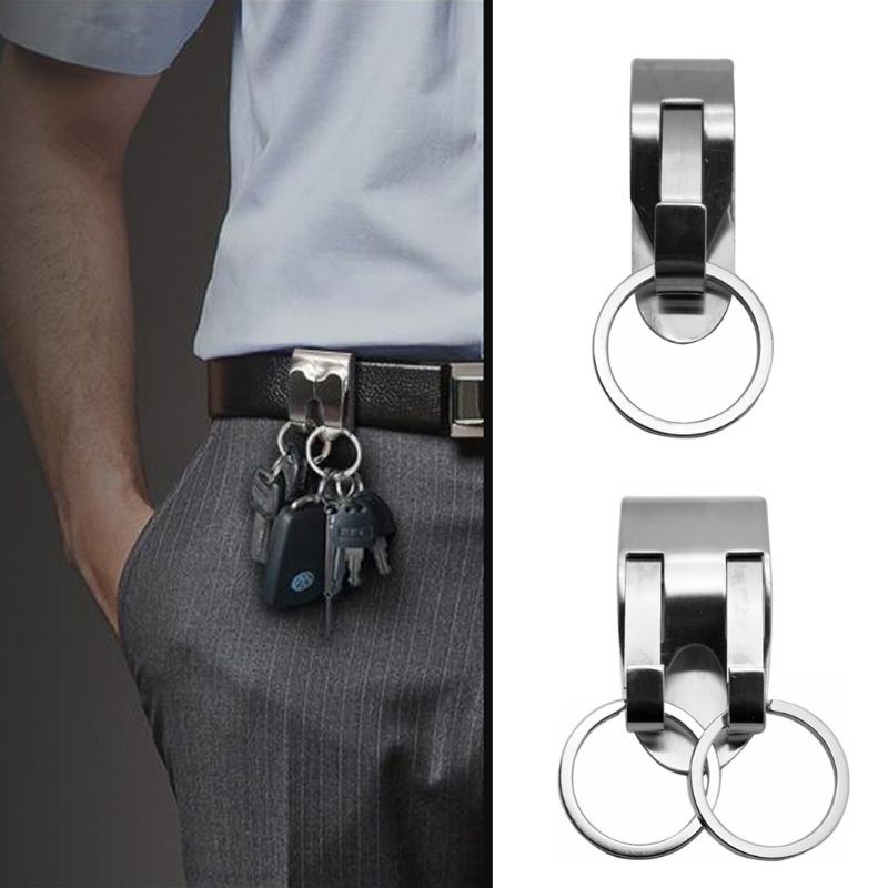 Móc khóa đỡ treo dây thắt lưng 2 đầu bằng thép không gỉ có thể tháo rời
