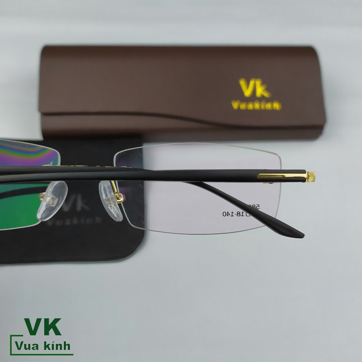 Gọng kính cận khoan không viền aluminum VK66