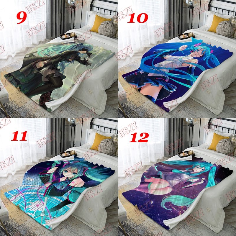 Vocaloid Chăn flannel Điều Hòa Không Khí 4 Kích Thước In Hình hatsune miku