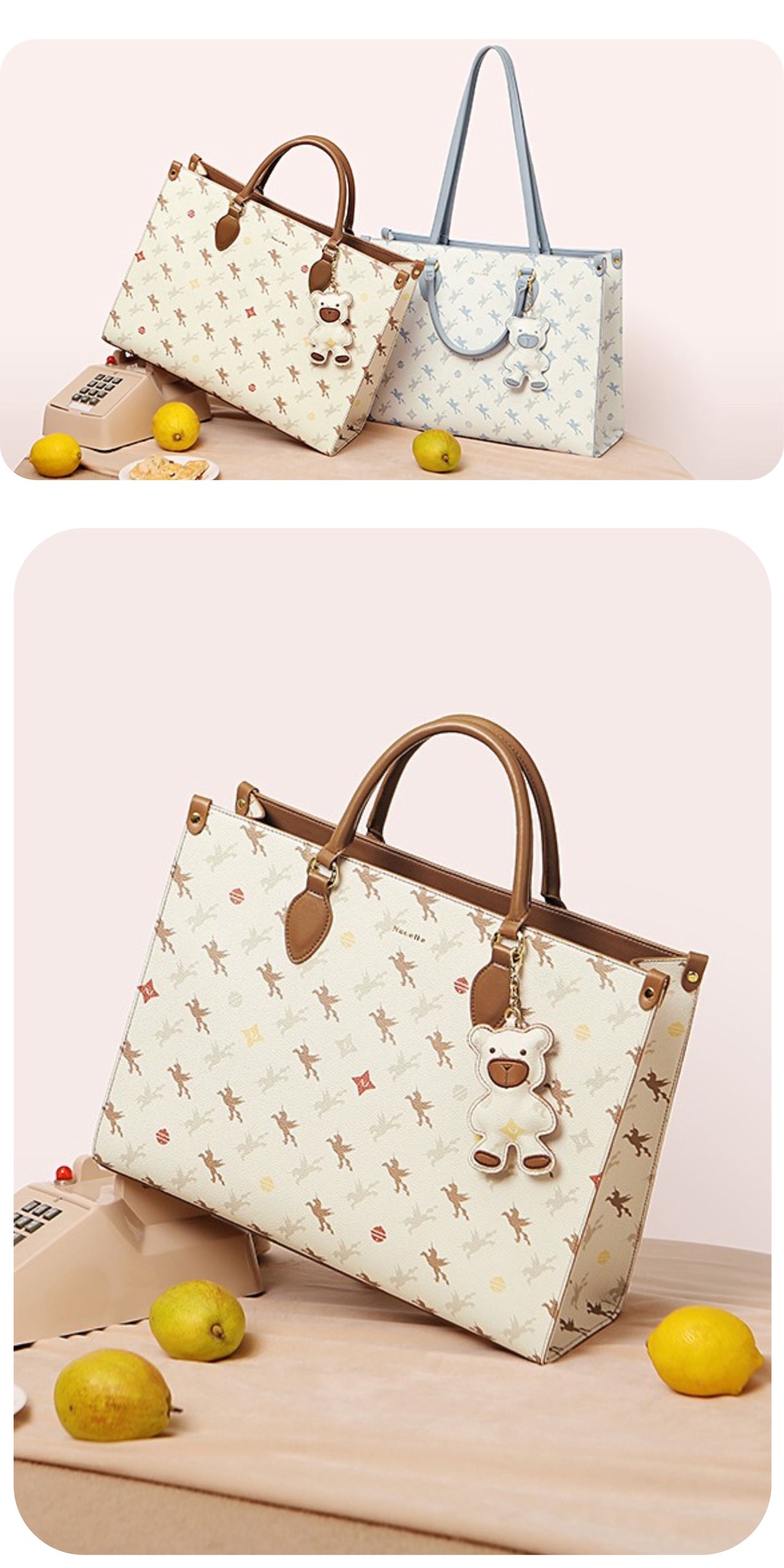 Mô tả Túi xách Tote bag nữ Nucelle size to charm gấu đi chơi, đi làm, đựng laptop... ViAnh Store 1172020 - 1