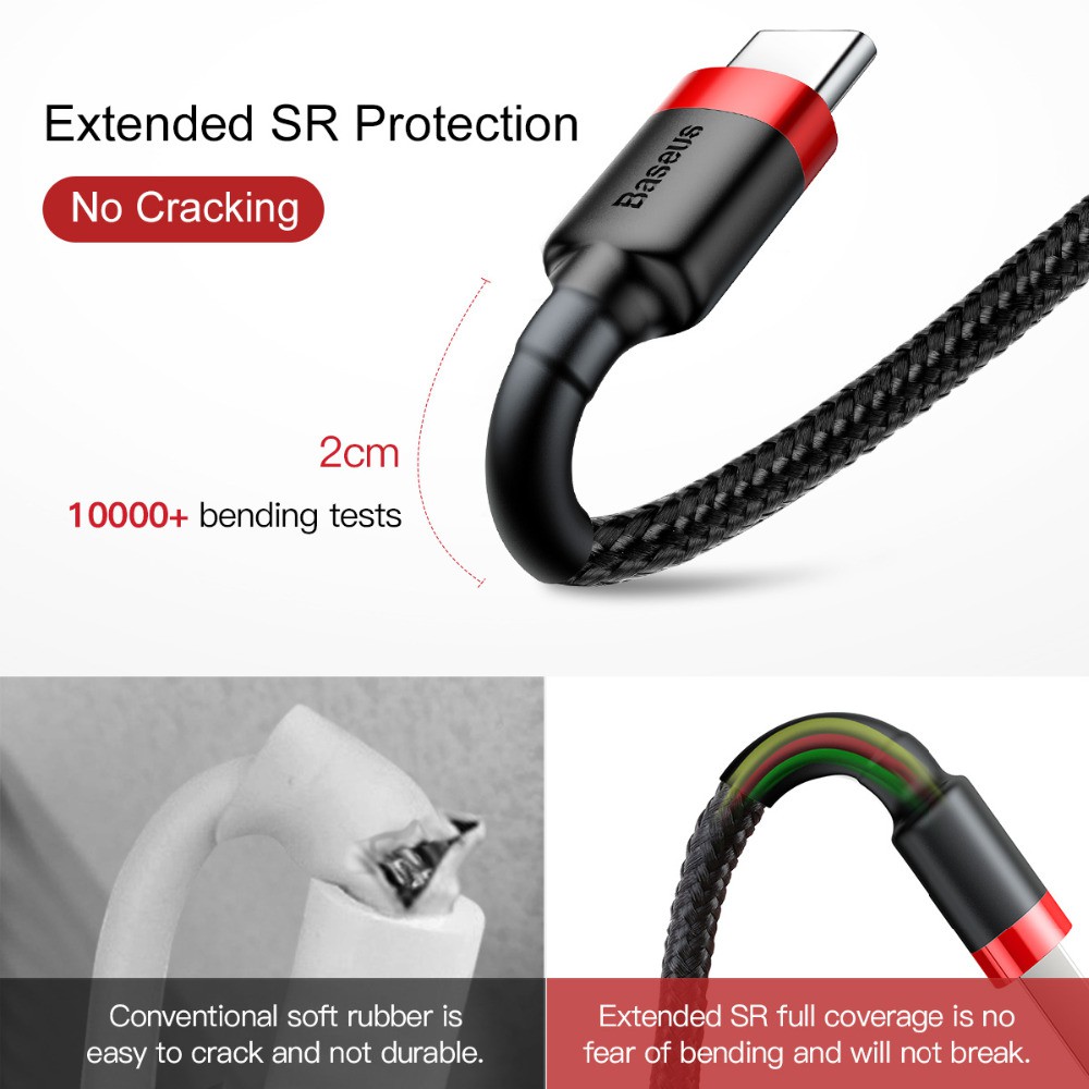 Ảnh Dây Cáp Sạc USB Loại C Baseus Chất Lượng Cao Cho Mi iP Mobile Phone 3