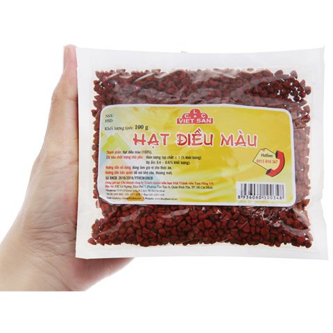 Hạt Điều Màu Việt San 100g - Hạt Màu Điều Tạo Màu Thực Phẩm Tạo Màu Tự Nhiên Cho Món Ăn