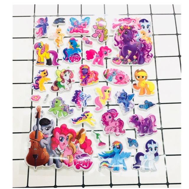 Bộ Sticker pony dán nổi trống nước như hình đăng | Shopee Việt Nam